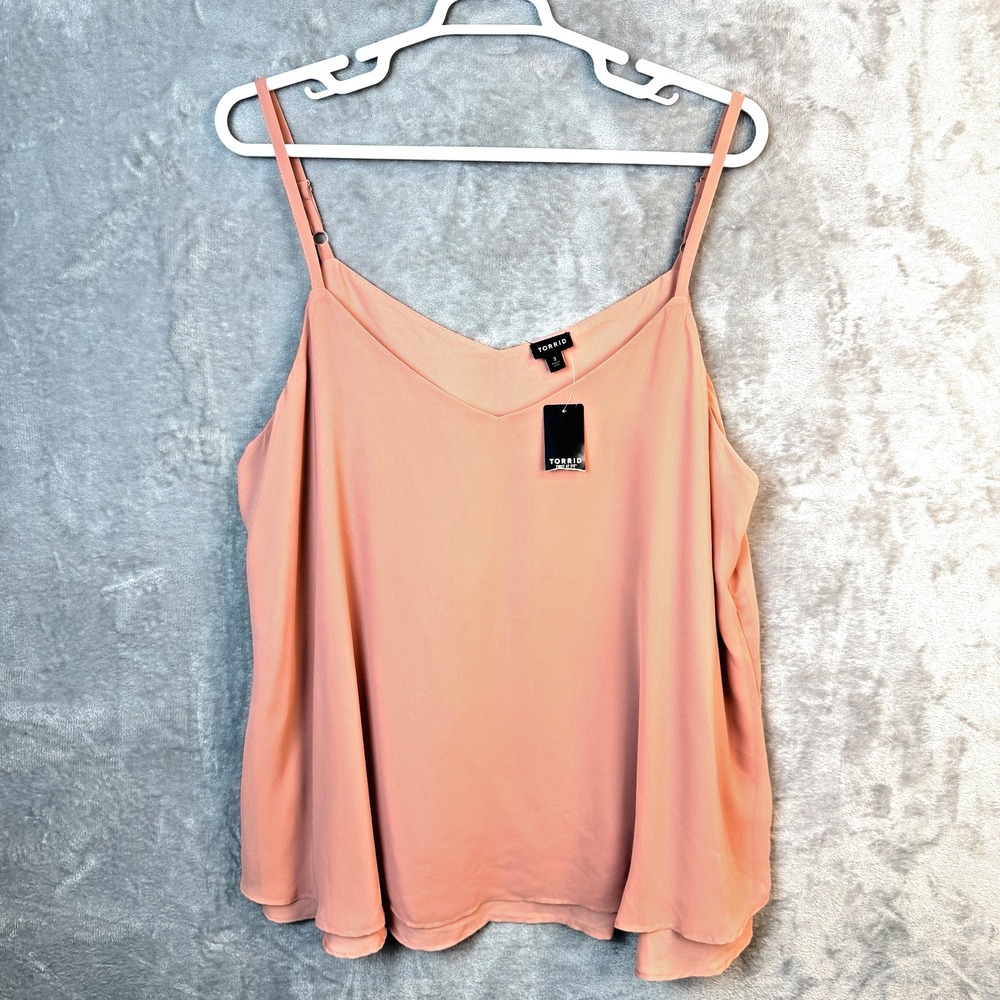 Torrid Womens Cami Size 3X Double Layer Swing Dusty Quartz Chiffon Shell Top